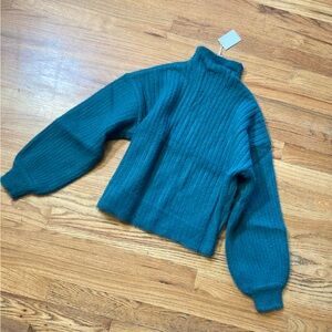 PRIMA Mock Neck Ribbed Sweater